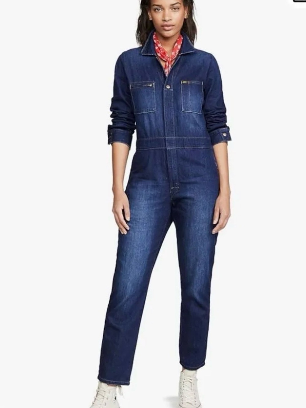 Lee Dark Blue Denim Utility Jumpsuit NWT